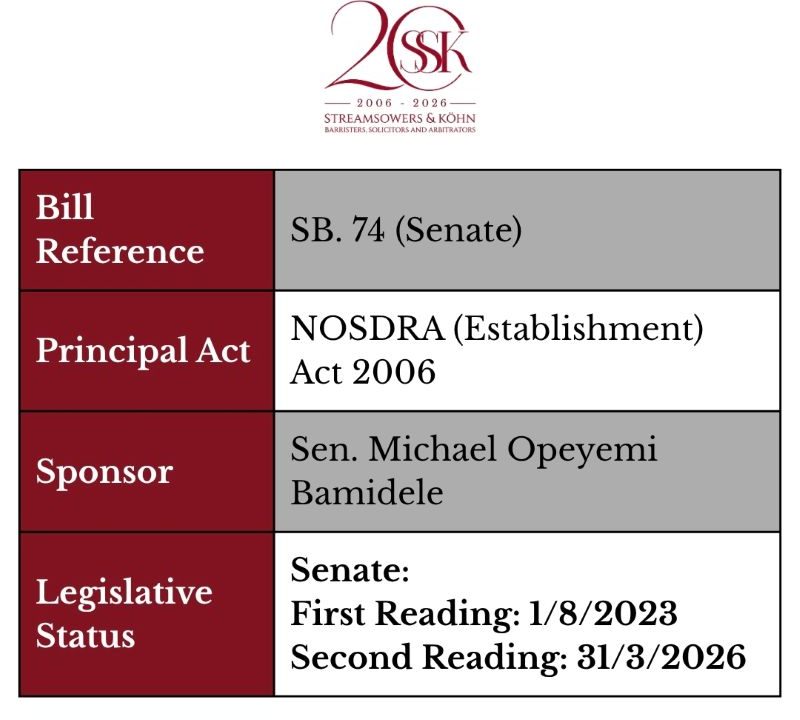 Legislative Spotlight: NOSDRA (Establishment) Act (Amendment) Bill, 2025