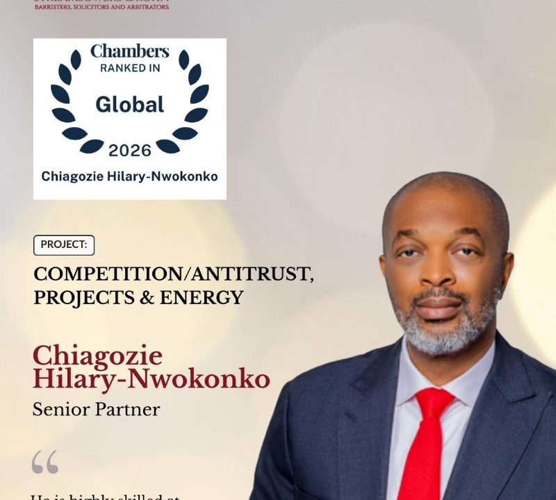 Chiagozie Hilary-Nwokonko Ranked in Chambers Global 2026 for Competition & Antitrust and Projects & Energy